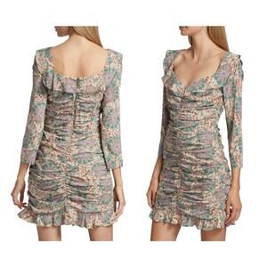 NWT Veronica Beard 'Lozano' Stretch Silk Floral Printed Mini Dress Size 8
